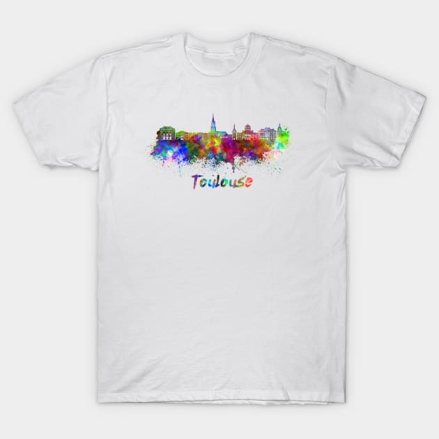 Toulouse skyline in watercolor T-Shirt by PaulrommerArt